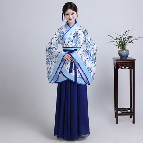 Women's chinese folk dance dresses ancient traditional hanfu dres classical fairy drama cosplay Japanese korean kimono robes